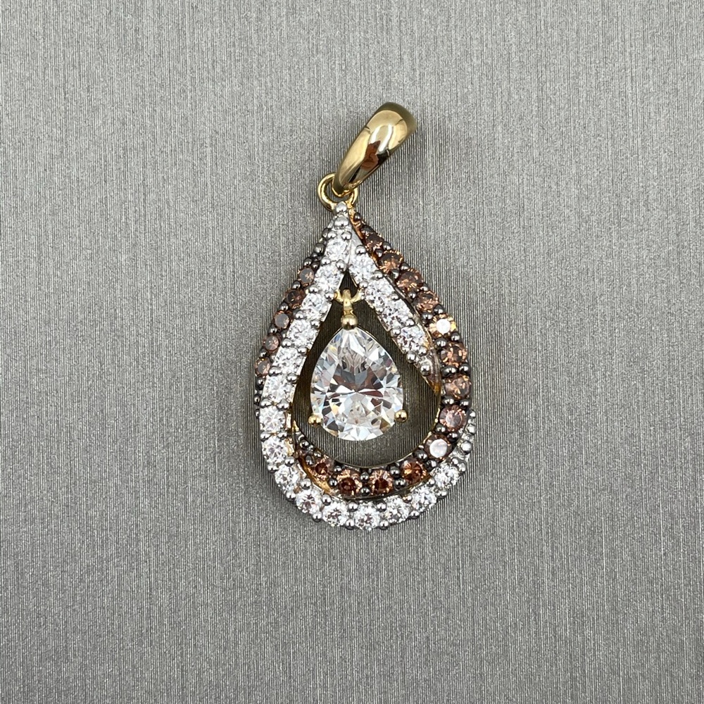 White and chocolate Swarovski crystal pendant